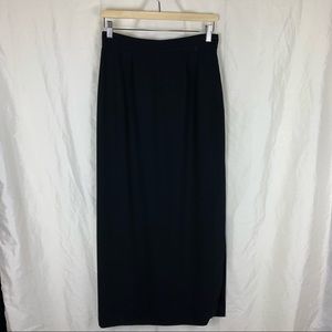 Vintage Holt Renfrew Maxi Length Pencil Skirt with Leg Slit in Black